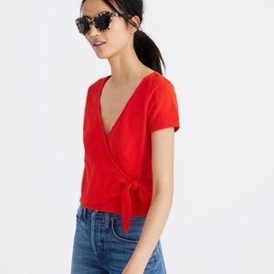 Madewell XXS Red Orange Blouse Top